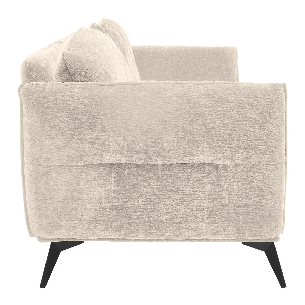 MEGASOFA Flachgewebe Beige  - Beige/Schwarz, Modern, Textil/Metall (272/87/107cm) - MID.YOU
