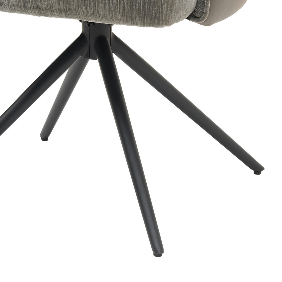 ARMLEHNSTUHL  in Eisen Lederlook, Webstoff  - Schwarz/Grau, KONVENTIONELL, Textil/Metall (58/82/64cm) - MID.YOU