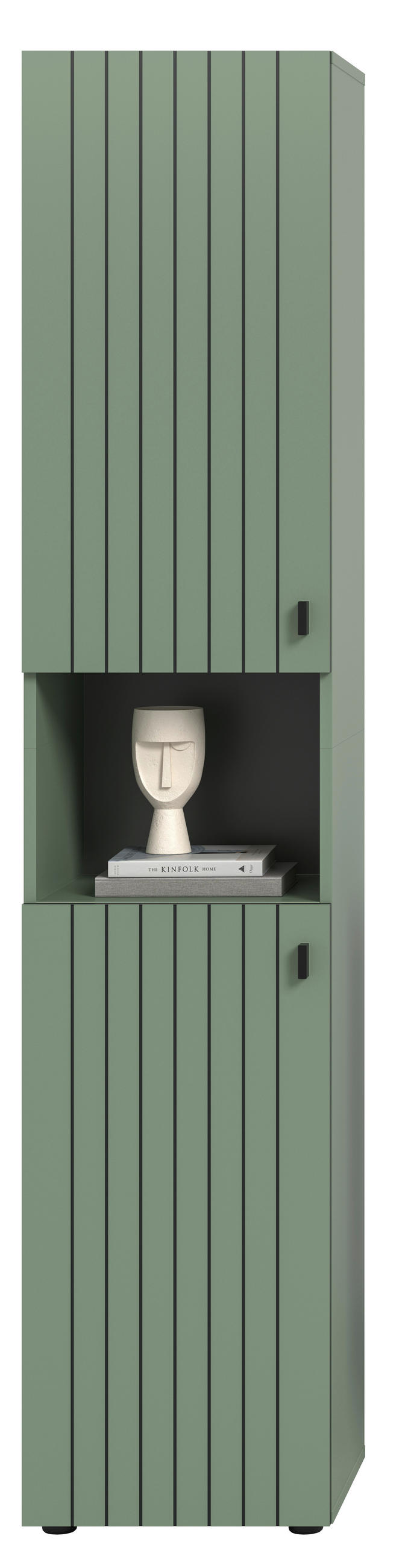 GARDEROBENSCHRANK  in 40/192/37 cm  - Schwarz/Graugrün, Design, Holzwerkstoff/Kunststoff (40/192/37cm) - MID.YOU