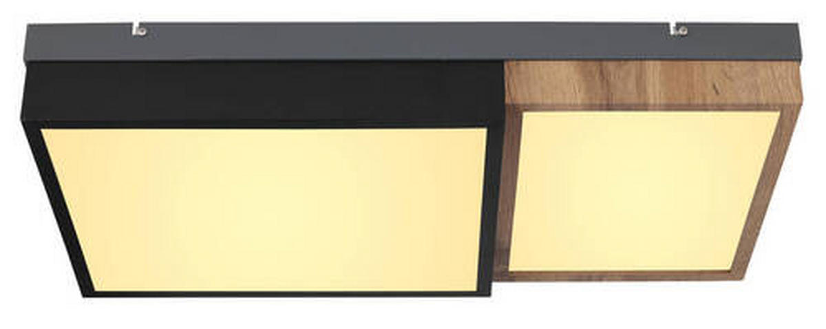LED-DECKENLEUCHTE 30 W    65/35/9 cm  - Weiss/Opal, Natur, Holzwerkstoff/Kunststoff (65/35/9cm) - Globo
