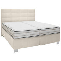 BOXSPRINGBETT 180/200 cm  in Creme  - Creme/Alufarben, Konventionell, Holzwerkstoff/Textil (180/200cm) - Dieter Knoll