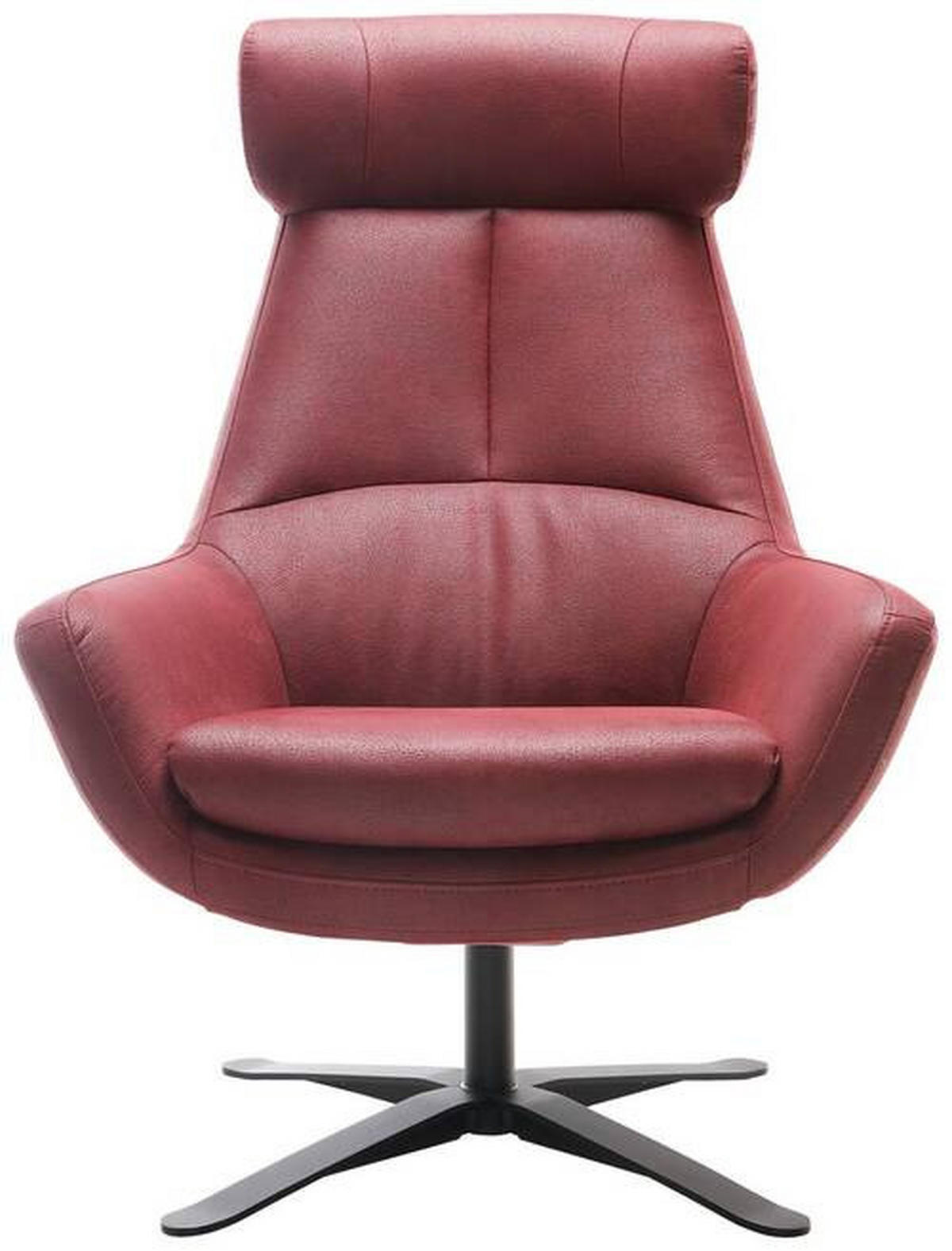 SESSEL in Mikrofaser Rot  - Rot/Schwarz, Modern, Textil/Metall (81/112/83cm) - Trendmanufaktur