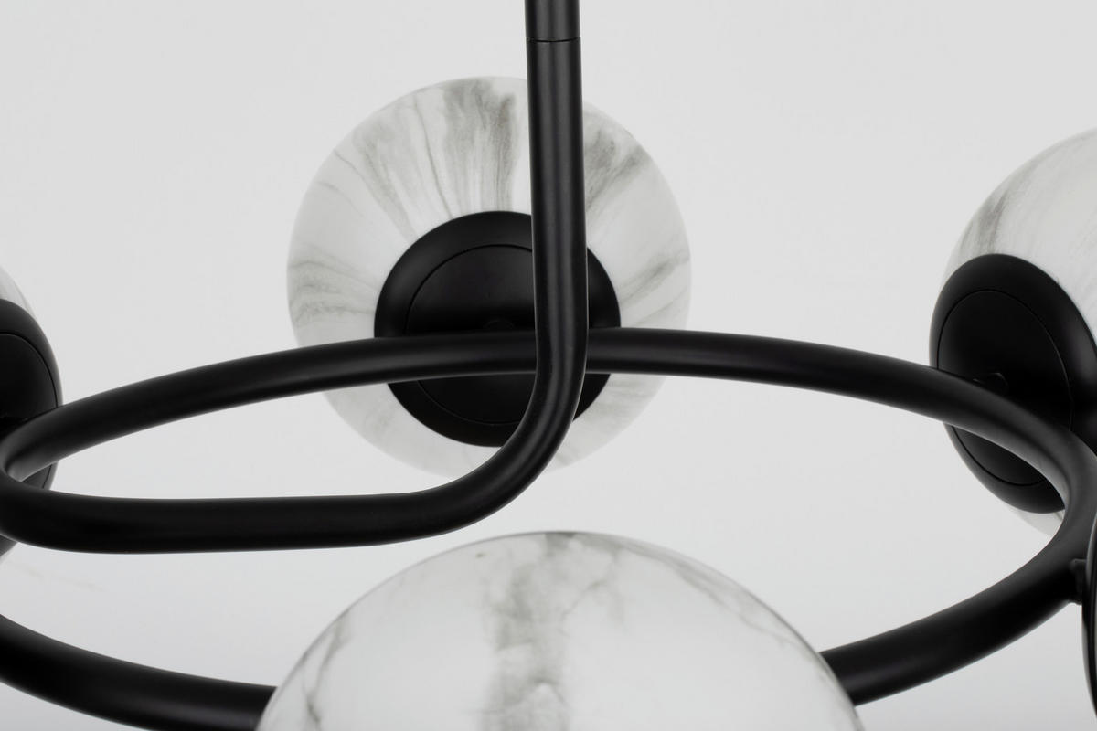 DECKENLEUCHTE Sirius 67/44 cm  - Schwarz/Weiß, Design, Glas (67/44cm) - Dieter Knoll