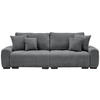 BIGSOFA in Chenille Dunkelgrau  - Dunkelgrau/Dunkelbraun, KONVENTIONELL, Kunststoff/Textil (250/100/90cm) - Carryhome