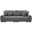 BIGSOFA in Chenille Dunkelgrau  - Dunkelgrau/Dunkelbraun, KONVENTIONELL, Kunststoff/Textil (250/100/90cm) - Carryhome