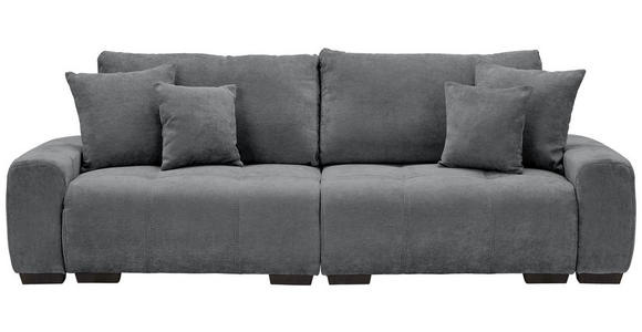 BIGSOFA in Chenille Dunkelgrau  - Dunkelgrau/Dunkelbraun, KONVENTIONELL, Kunststoff/Textil (250/100/90cm) - Carryhome
