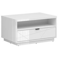 COUCHTISCH 90/60/48,5 cm rechteckig Weiß, Weiß Hochglanz  - Weiß Hochglanz/Schwarz, Design, Holzwerkstoff/Kunststoff (90/60/48,5cm)