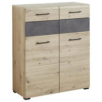 SCHUHSCHRANK  in 84/104/40 cm  - Eichefarben/Schwarz, Design, Holzwerkstoff/Metall (84/104/40cm) - Voleo