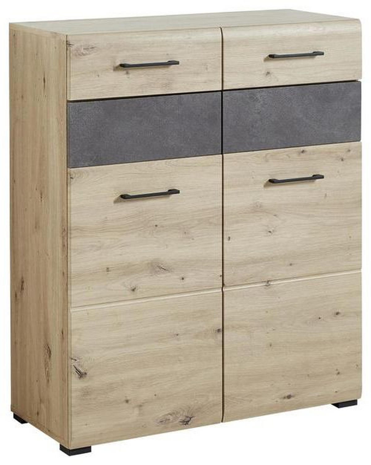 SCHUHSCHRANK  in 84/104/40 cm  - Eichefarben/Schwarz, Design, Holzwerkstoff/Metall (84/104/40cm) - Voleo