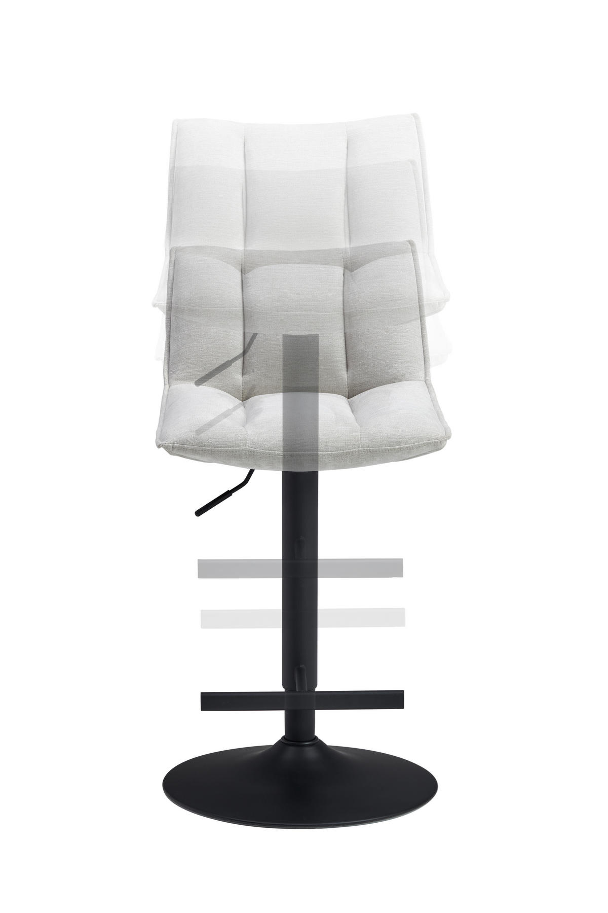 BARHOCKER in Beige  - Beige/Schwarz, MODERN, Textil/Metall (46/87-108/52cm) - MID.YOU