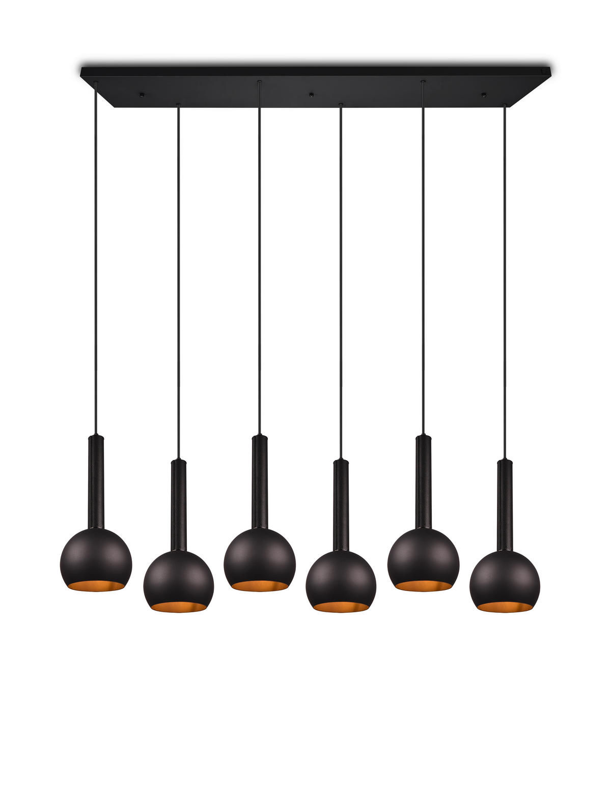 HÄNGELEUCHTE Ciliana   - Schwarz, Design, Leder/Metall (153/200/38cm) - Cinque
