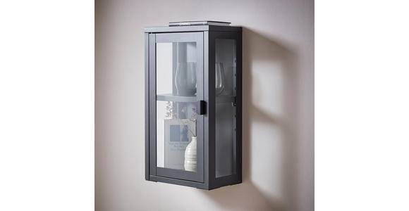 HÄNGEVITRINE in Schwarz - Schwarz, Design, Glas/Metall (32/57/18cm) - Xora