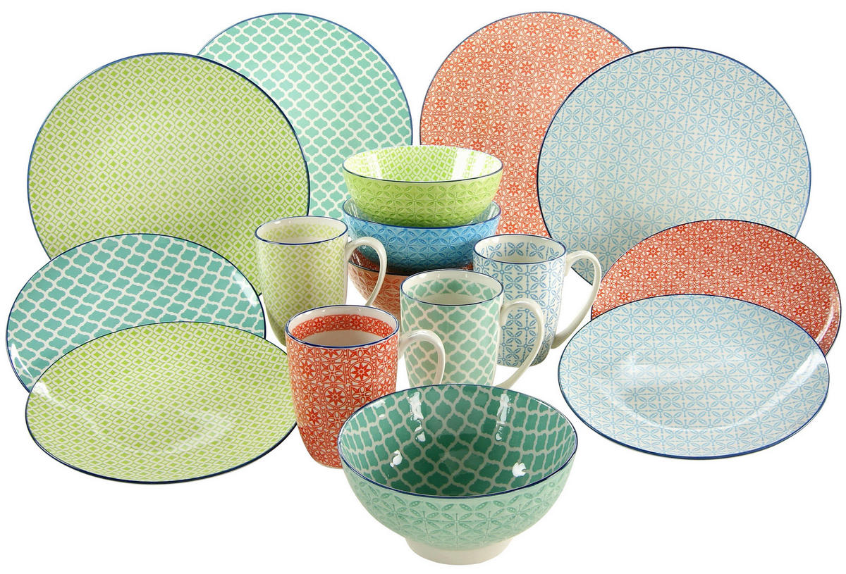 KOMBISERVICE Mediterran II 16-teilig  - Multicolor, Keramik - Creatable
