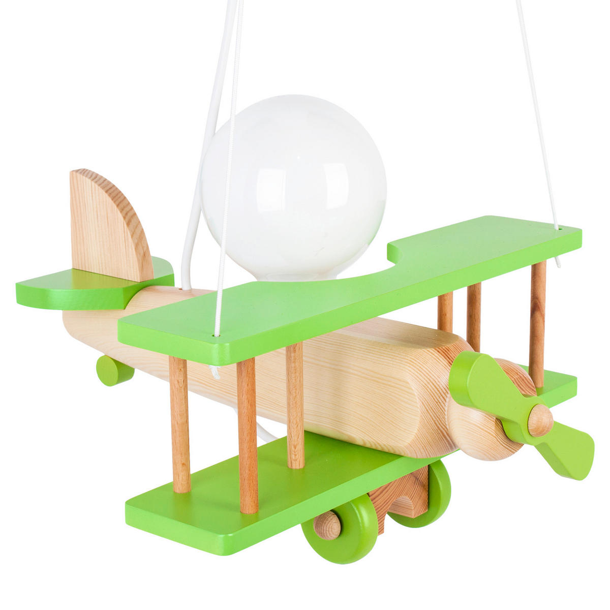 KINDERHÄNGELEUCHTE 29/31/75 cm   - Naturfarben/Grün, KONVENTIONELL, Holz (29/31/75cm)