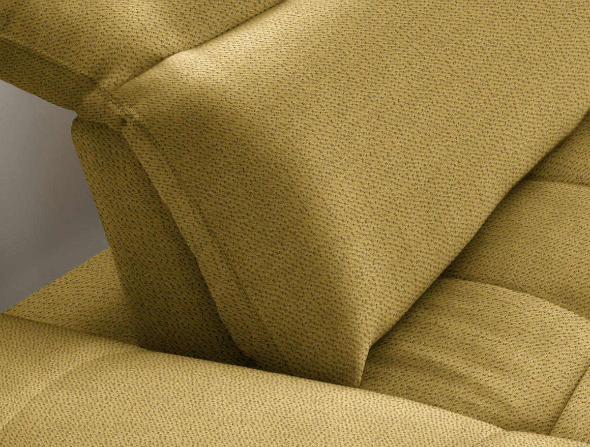 Ecksofa inkl. Funktionen Currygelb Chenille  - Currygelb/Schwarz, Design, Textil/Metall (288/179-202cm) - Stylife