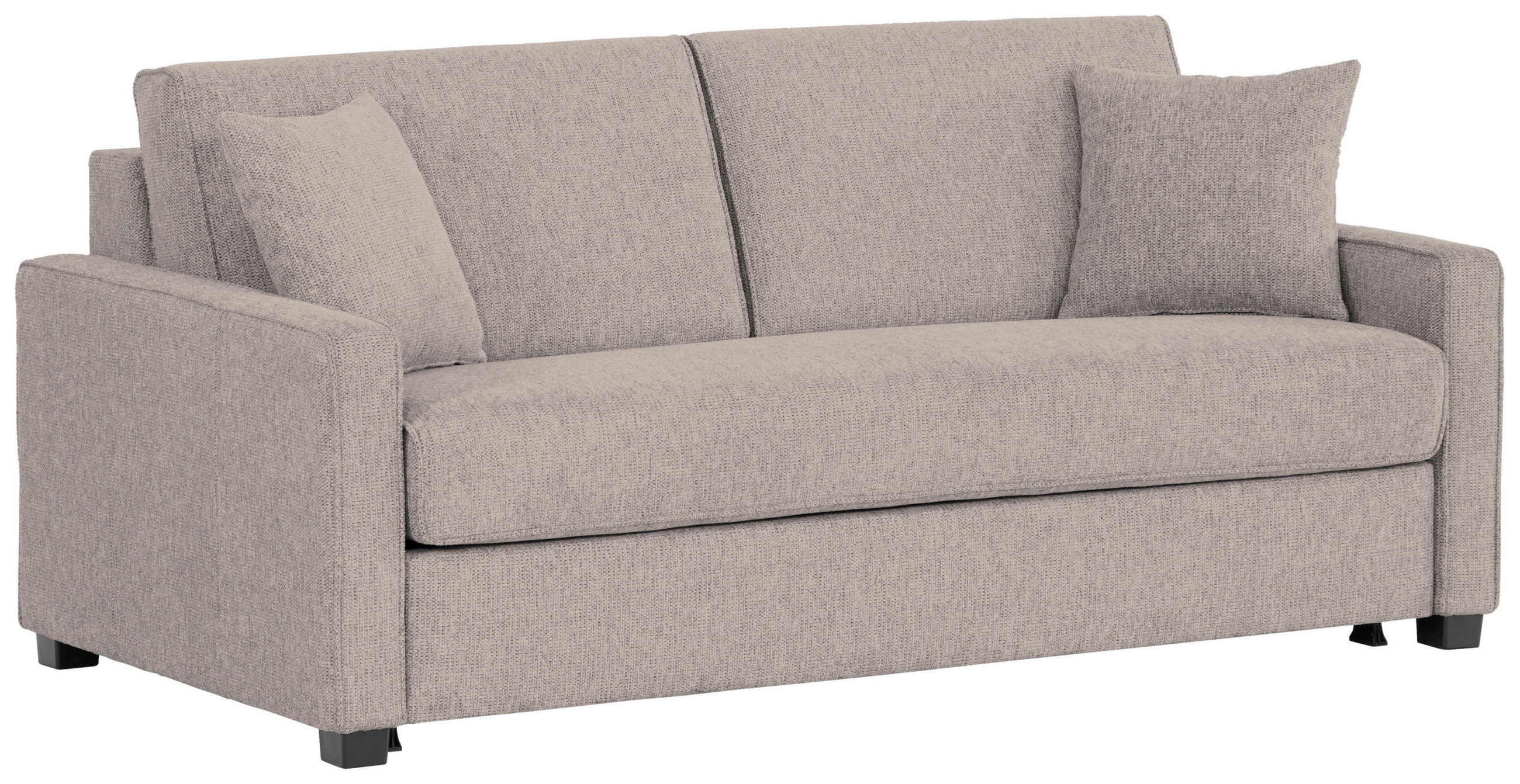 SCHLAFSOFA in Textil Taupe  - Taupe/Schwarz, Design, Kunststoff/Textil (186/83/100cm) - Livetastic