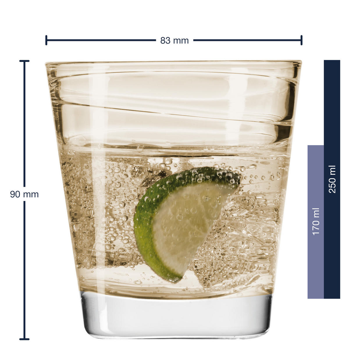 GLÄSERSET Vario  6-teilig  - Multicolor, Basics, Glas (26/9,8/17,4cm) - Leonardo