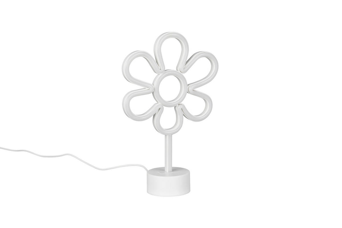 LED-TISCHLEUCHTE Rose 21/31/8,5 cm  - Weiß, LIFESTYLE, Kunststoff (21/31/8,5cm)