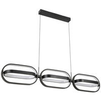 ZÁVESNÉ LED SVIETIDLO, 123/21/250 cm  - čierna, Design, kov/plast (123/21/250cm) - Novel