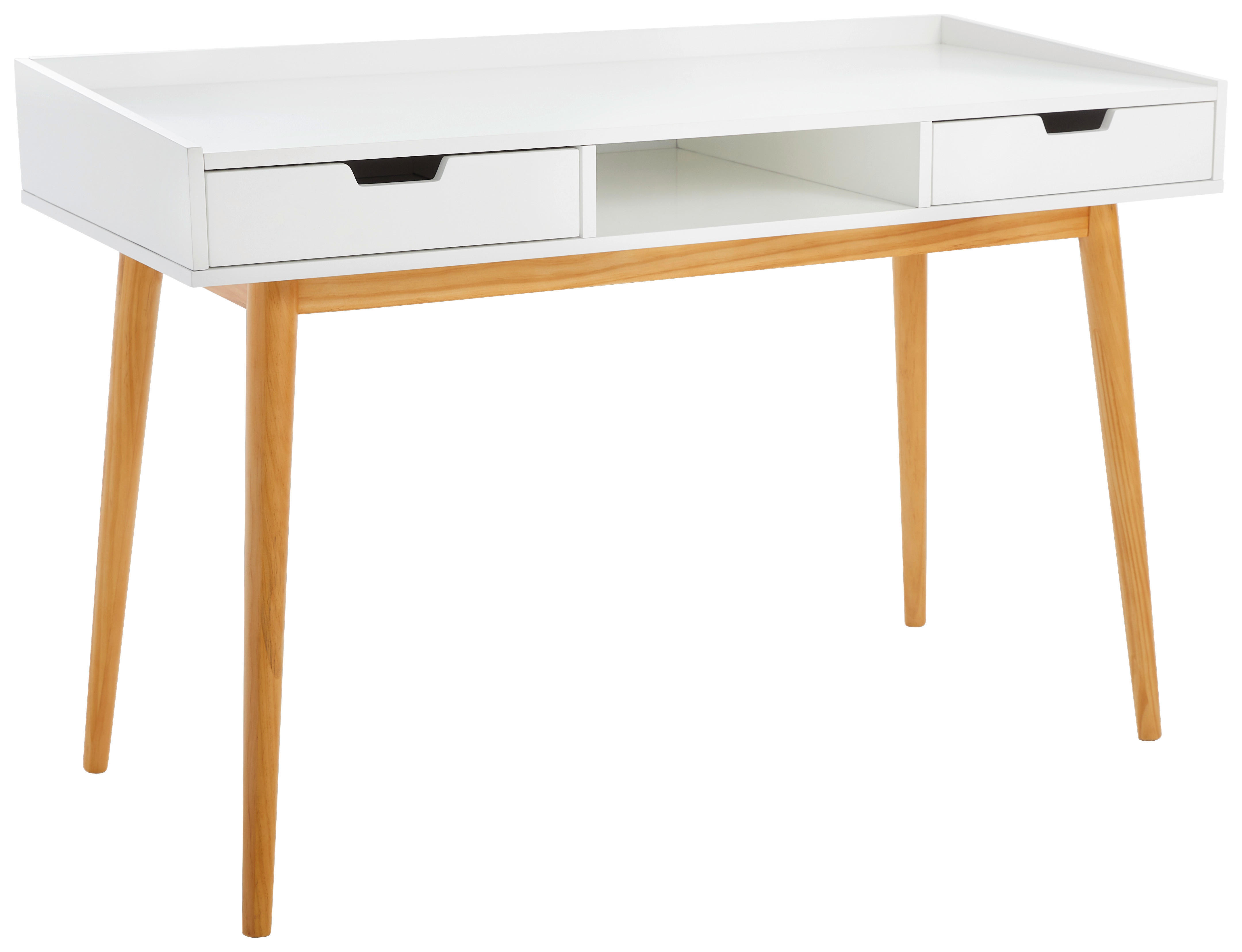 MASĂ DE SCRIS in lemn, material pe bază de lemn  - alb/culoare natur, Modern, lemn/material pe bază de lemn (120/55/80cm) - PBJ