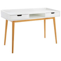 MASĂ DE SCRIS in lemn, material pe bază de lemn  - alb/culoare natur, Modern, lemn/material pe bază de lemn (120/55/80cm) - PBJ