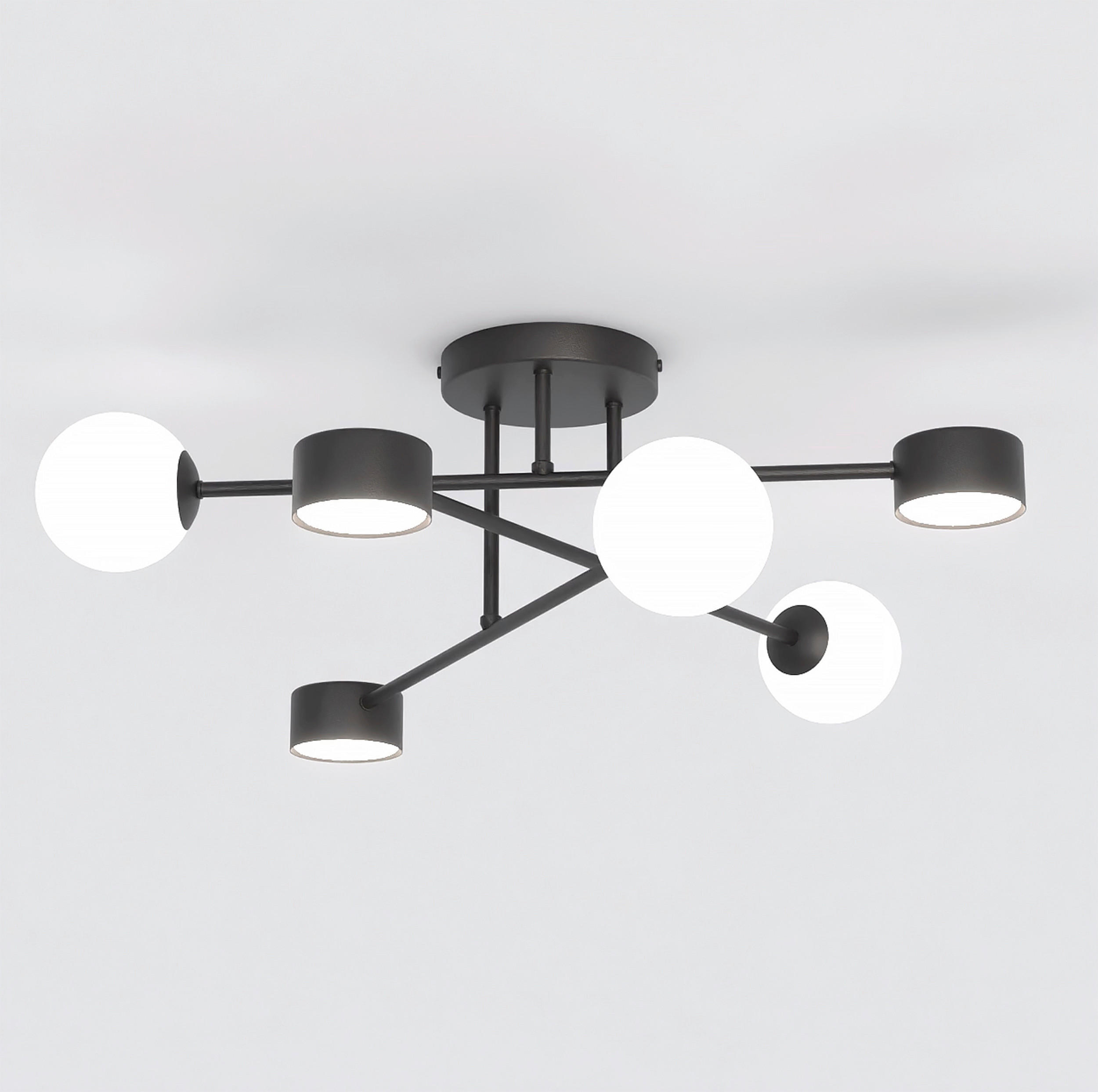 XXXLutz Deckenleuchte Holon Schwarz 64x23x64 cm