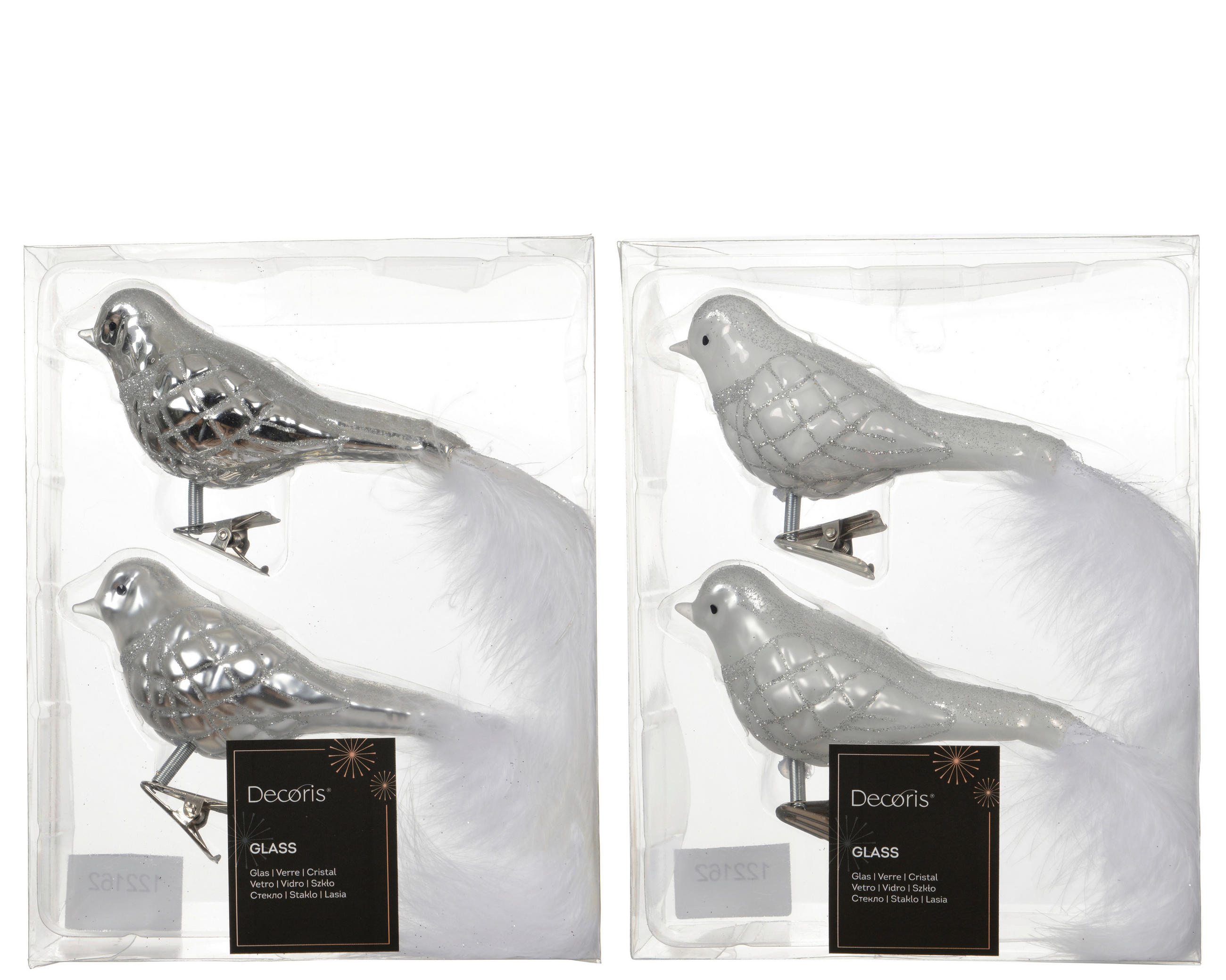 DEKOVOGEL - Silberfarben, Basics, Glas (9/4.5/8cm)