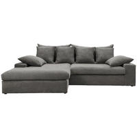 ECKSOFA in Cord Grau  - Schwarz/Grau, Modern, Kunststoff/Textil (200/278cm) - Livetastic