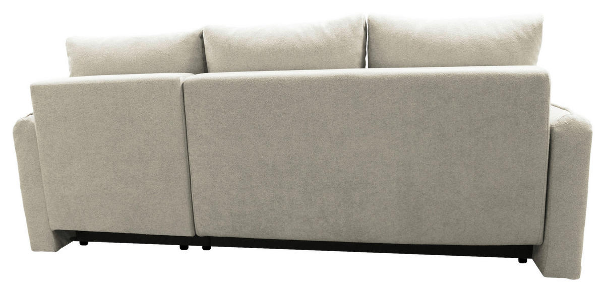 ECKSOFA Creme Struktur, Bouclé  - Creme/Schwarz, Design, Kunststoff/Textil (209/143cm) - MID.YOU