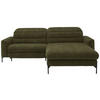 ECKSOFA in Flachgewebe Olivgrün  - Schwarz/Olivgrün, Design, Textil/Metall (252/191cm) - Dieter Knoll