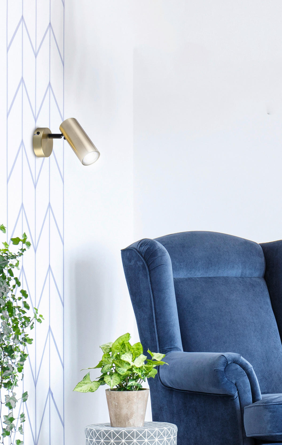 WANDSTRAHLER 16/8/14 cm   - Messingfarben, KONVENTIONELL, Metall (16/8/14cm)