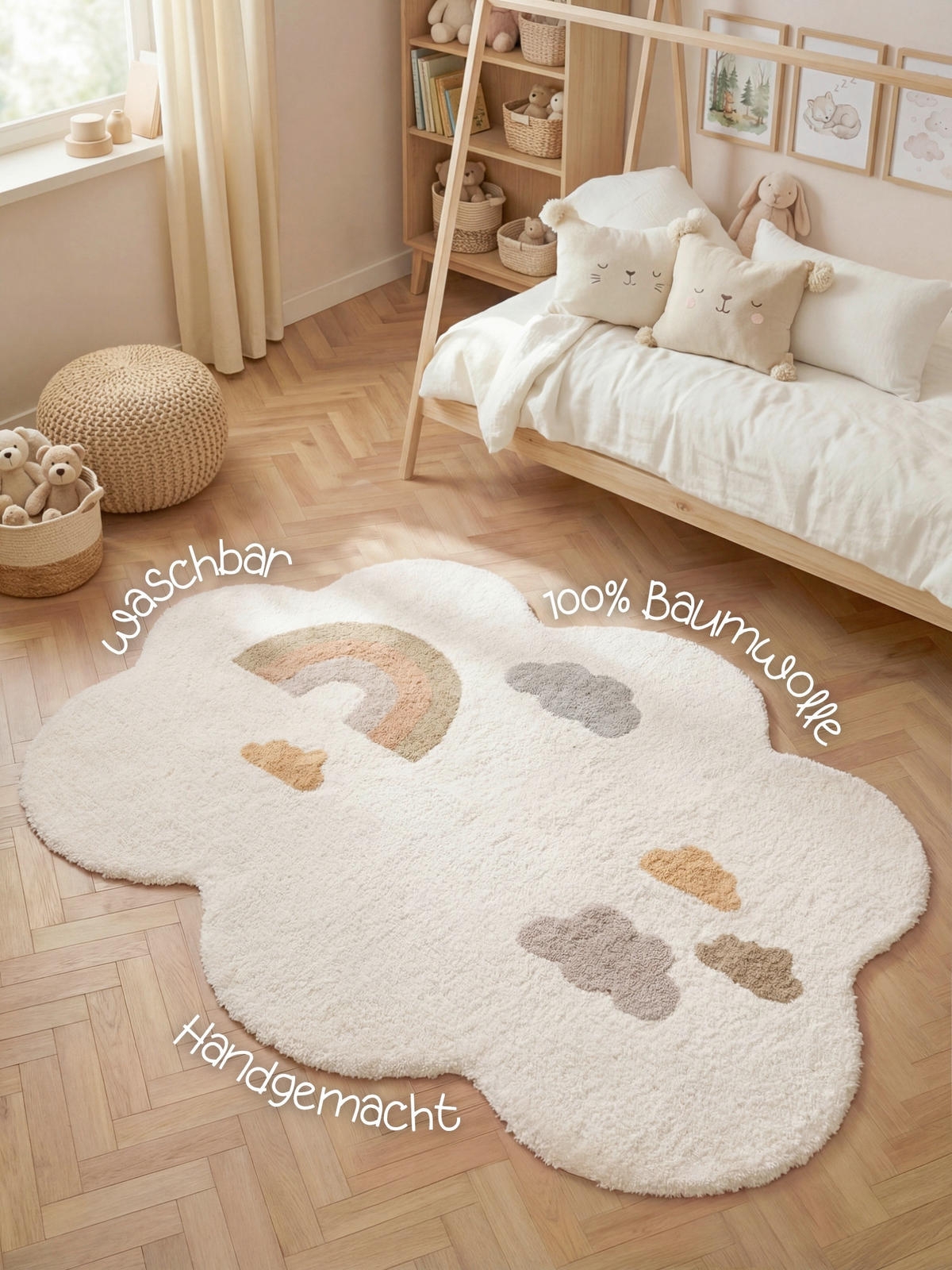 KINDERTEPPICH Snuggle Willy 140/200 cm  in Creme, Hellrosa, Koralle  - Koralle/Hellrosa, Basics, Kunststoff/Textil (140/200cm) - Hanse Home
