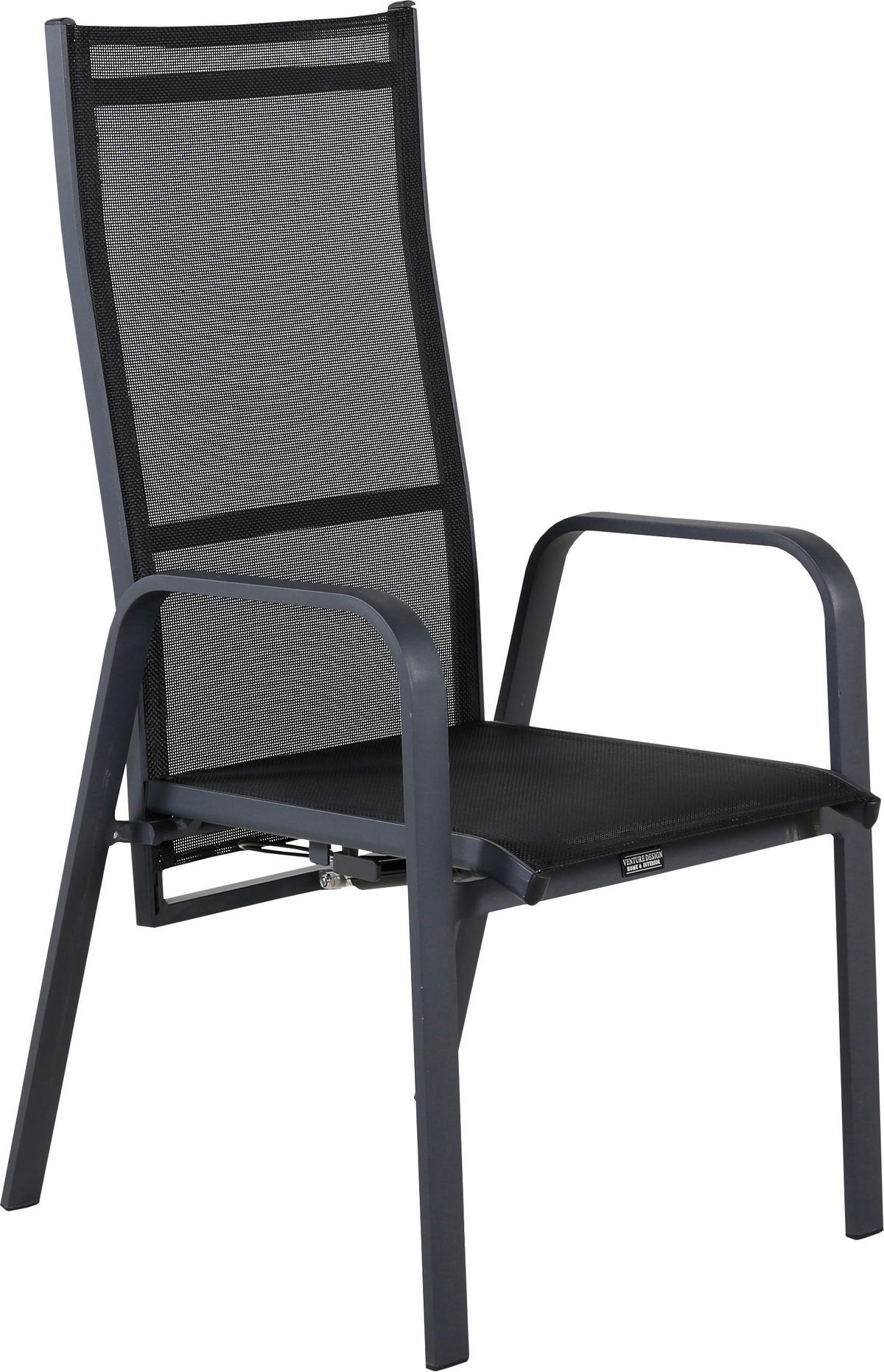 GARTENSESSEL-SET Aluminium Schwarz  - Schwarz, KONVENTIONELL, Metall (56.5/110/65cm) - Gardenson