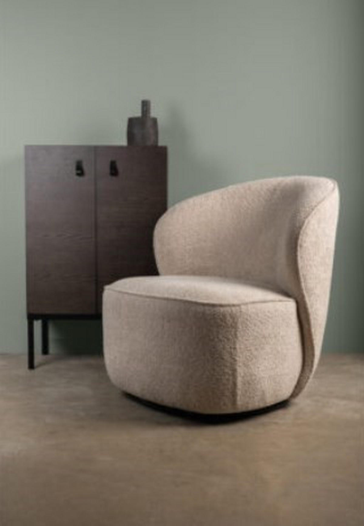 FÅTÖLJ i trä, textil beige  - beige, Design, metall/trä (84/81/76cm) - Niels Andersson