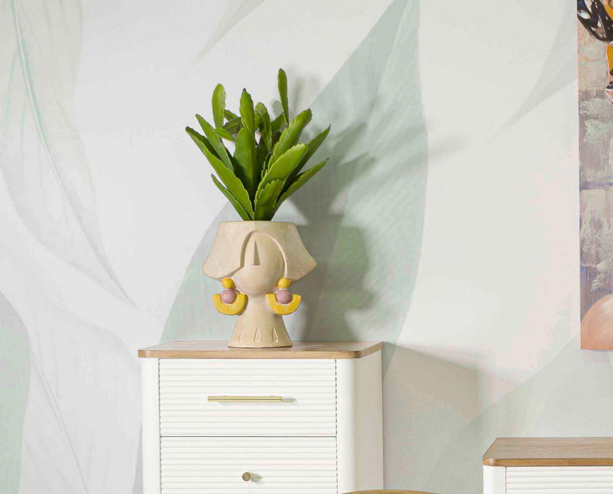 Vase Elegant B  - Gelb/Naturfarben, Basics, Kunststoff (24.5/26/20.5cm)