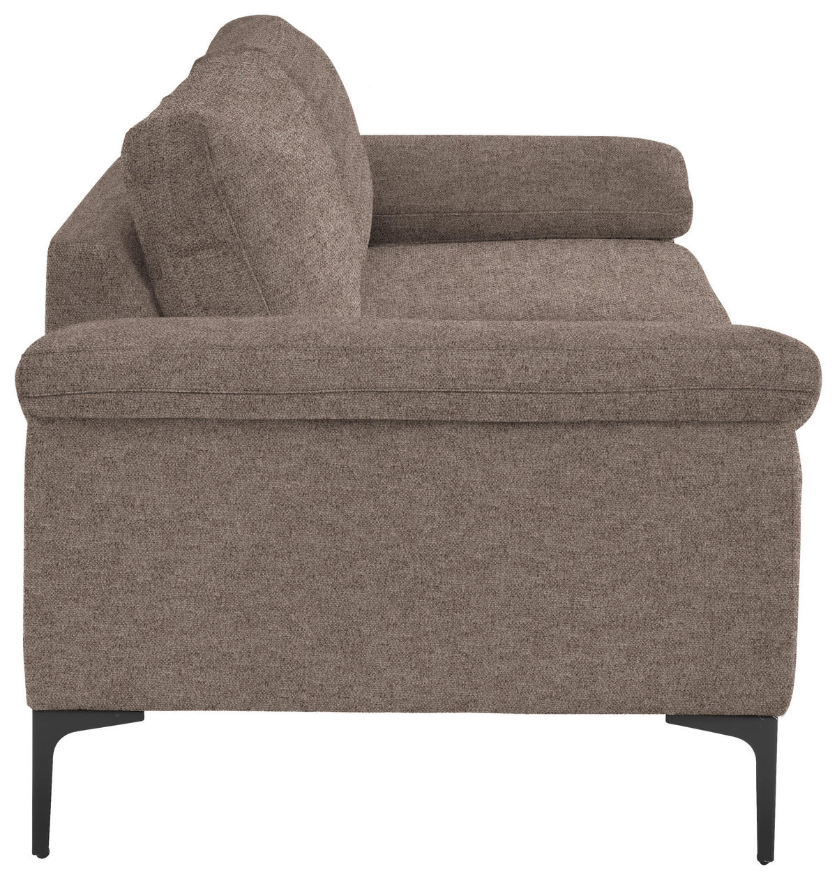 3-SITZER-SOFA in Flachgewebe Taupe  - Taupe/Schwarz, Design, Textil/Metall (226/89/97cm) - Pure Home Lifestyle