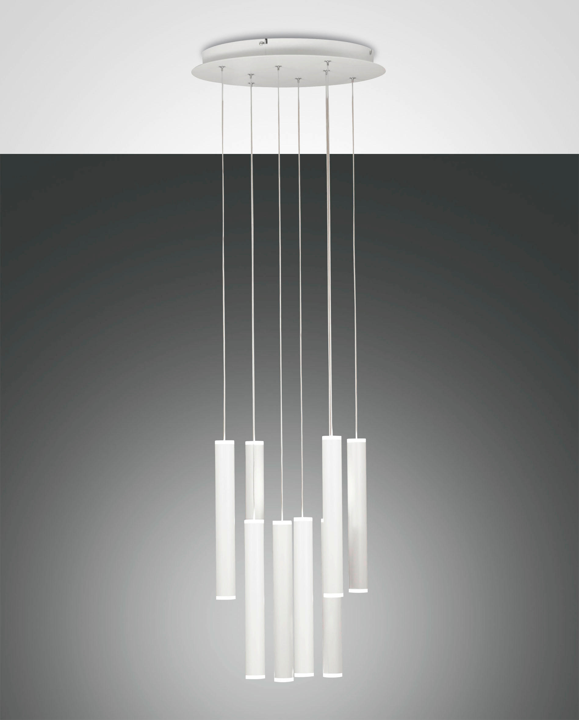 LED-PENDELLEUCHTE Prado 40/200 cm   - Weiß, Design, Metall (40/200cm) - Fabas Luce