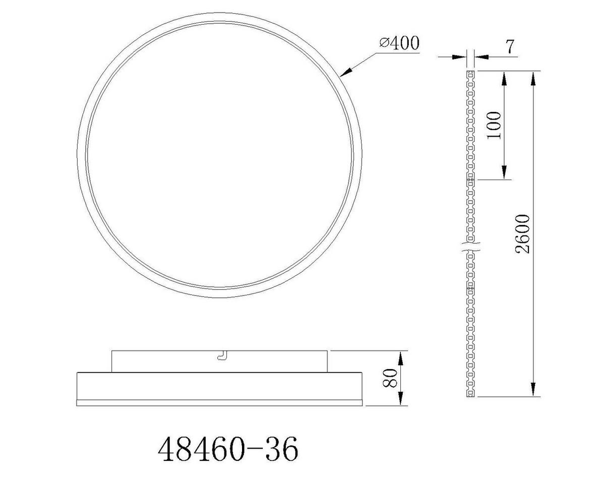 LED-DECKENLEUCHTE HEDI 40/8 cm   - Goldfarben/Schwarz, Design, Kunststoff/Metall (40/8cm) - Globo