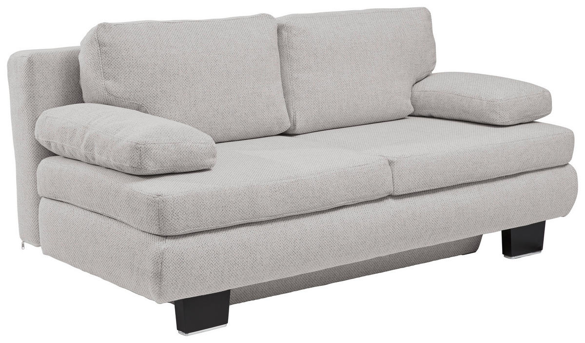 SCHLAFSOFA in Textil Hellgrau  - Wengefarben/Hellgrau, Design, Holz/Textil (203/94/100cm) - Novel