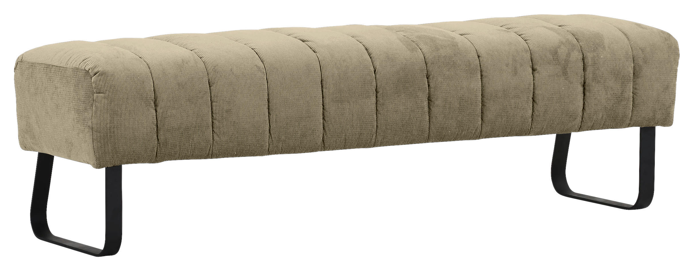 SITZBANK 175/52/53 cm Flachgewebe Taupe Metall  - Taupe/Schwarz, Design, Textil/Metall (175/52/53cm) - Novel