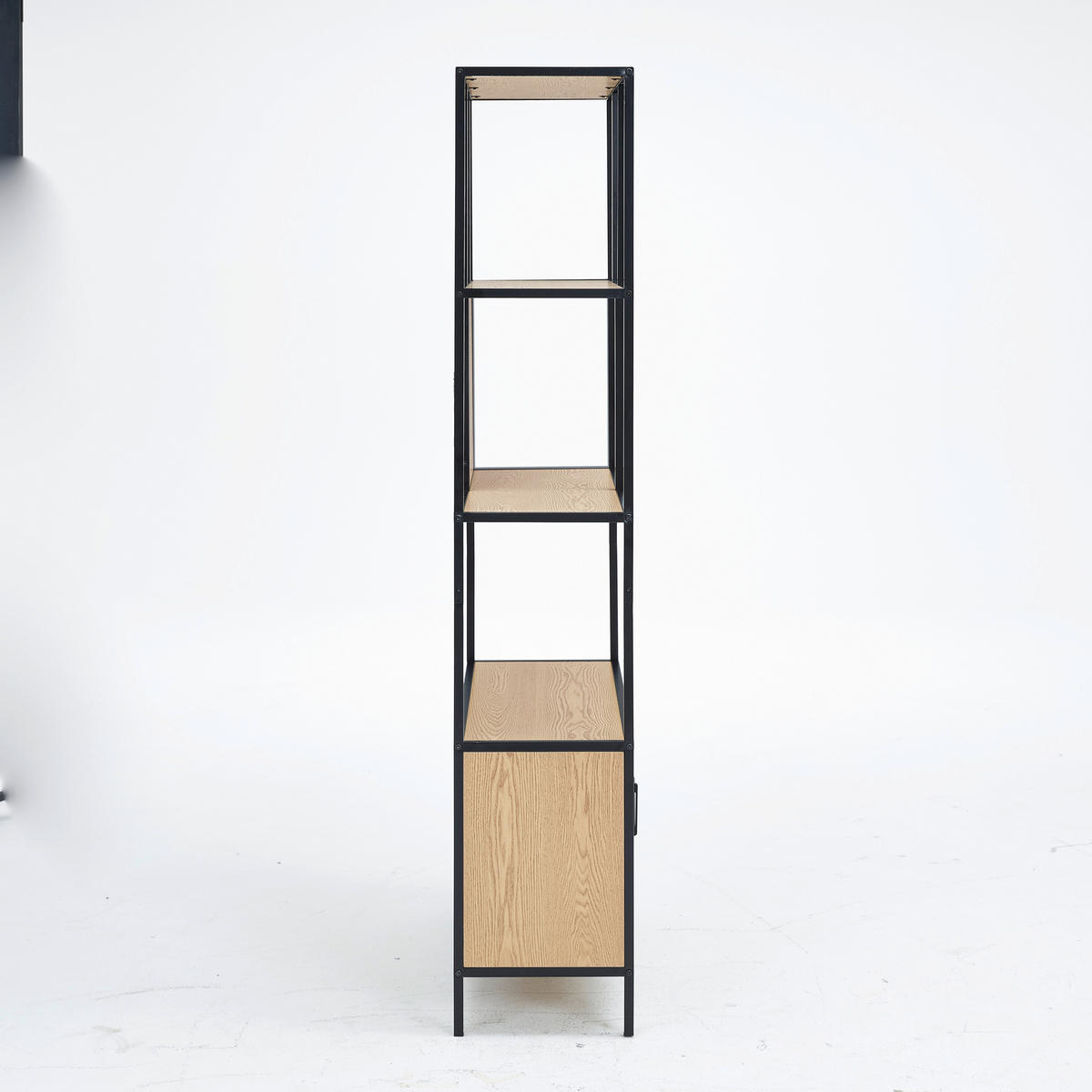 REGAL Naturfarben, Schwarz  - Schwarz/Naturfarben, MODERN, Holzwerkstoff/Metall (90/180/33.5cm) - PBJ
