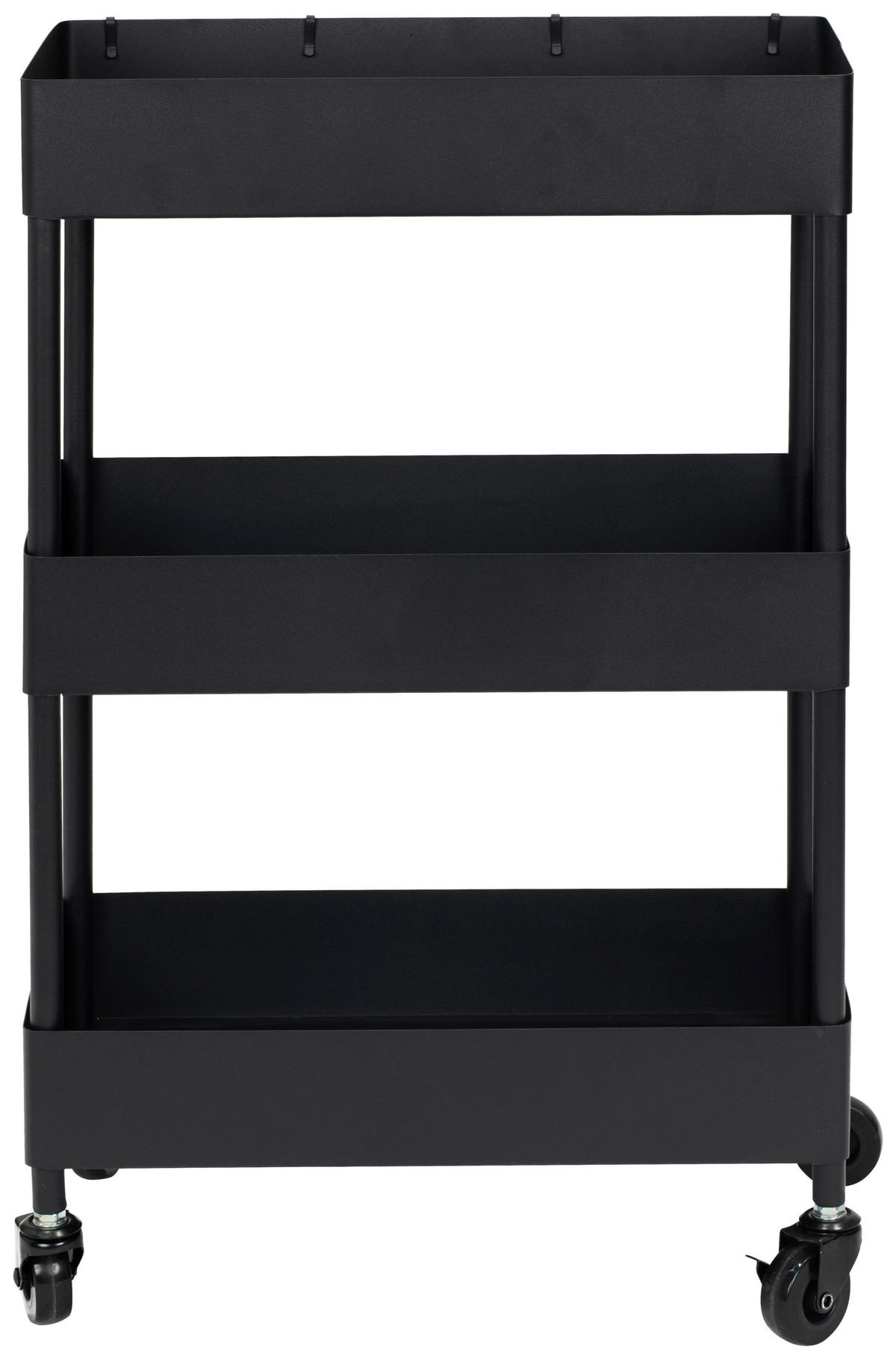 SERVIERWAGEN Schwarz  - Schwarz, MODERN, Kunststoff/Metall (40/64/22cm) - PBJ
