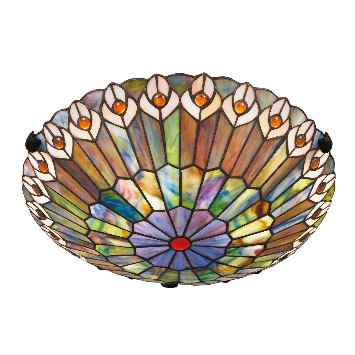 DECKENLEUCHTE  13,5/42,0 cm    - Dunkelbraun/Multicolor, Konventionell, Glas/Metall (13,5/42,0cm) - Elstead Lighting