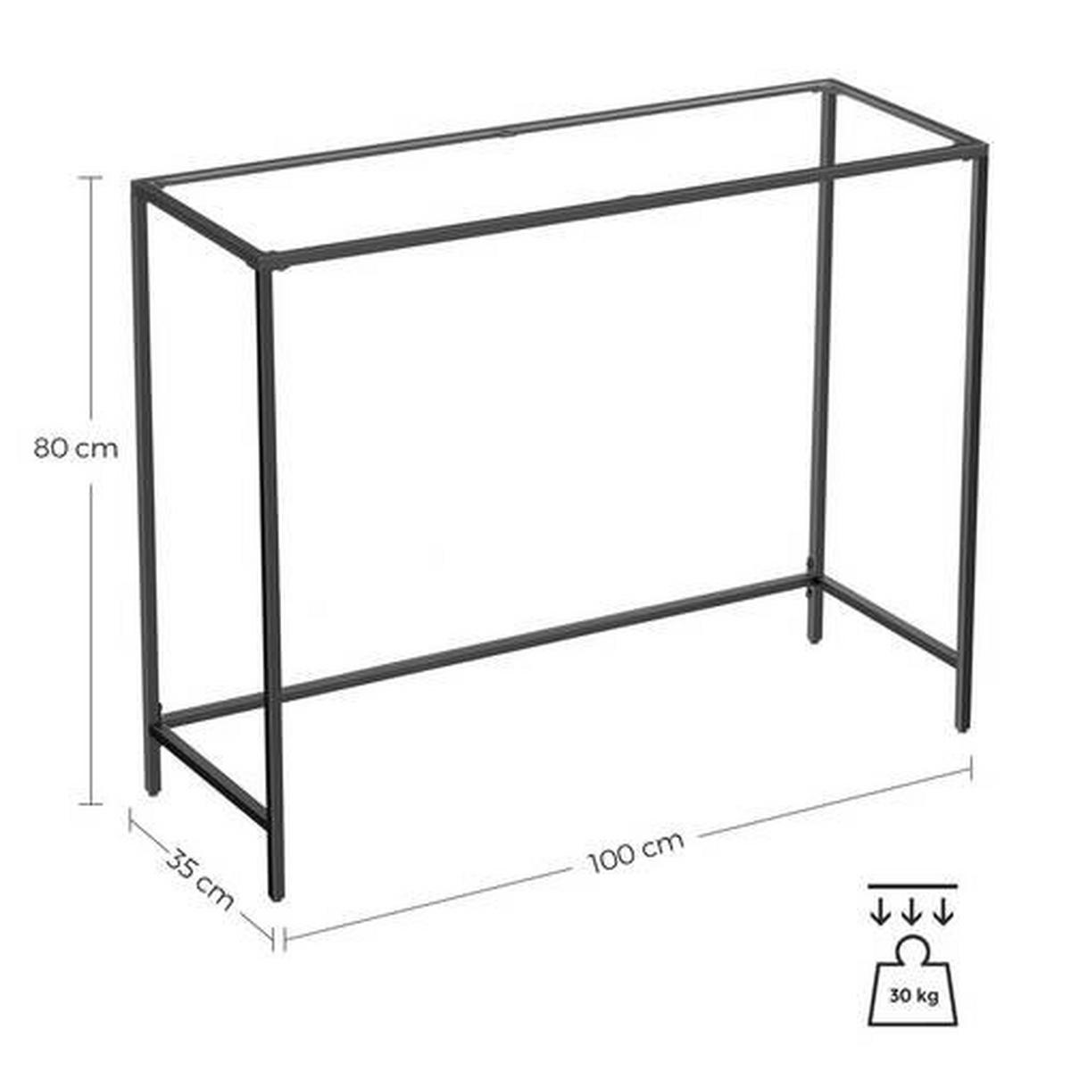 KONSOLENTISCH Schwarz   - Schwarz, Trend, Glas/Metall (100/35/80cm) - Boxxx