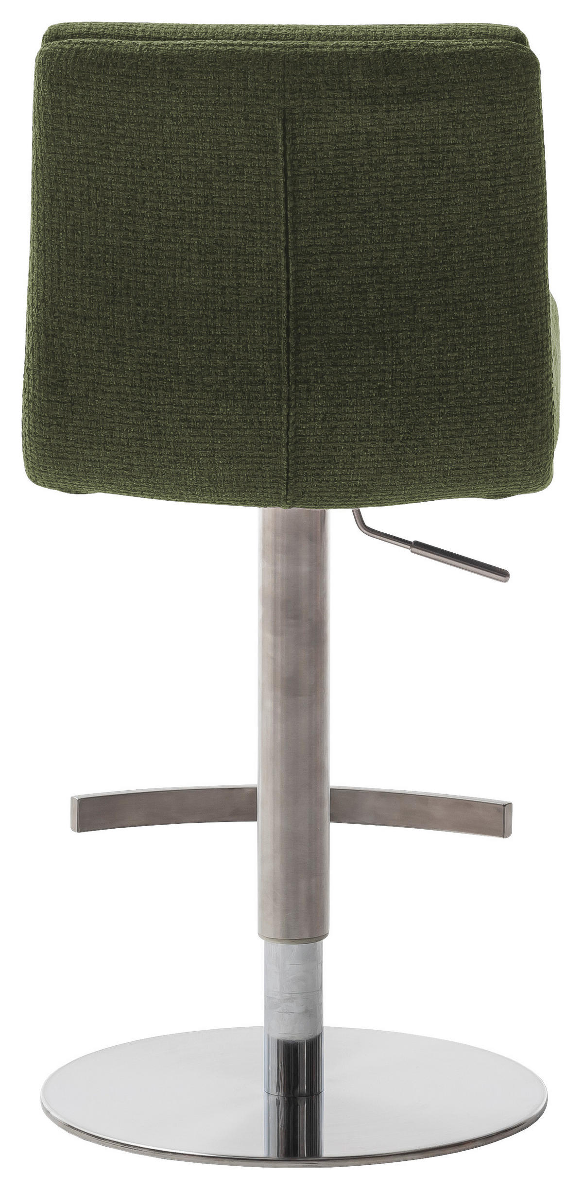 BARHOCKER in Metall, Textil Edelstahlfarben, Olivgrün  - Edelstahlfarben/Olivgrün, Design, Textil/Metall (43/84/52cm) - Dieter Knoll