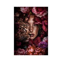 SKLENENÝ OBRAZ, ženy, 80/120 cm  - lila/pink, Natur, papier/sklo (80/120cm) - Monee