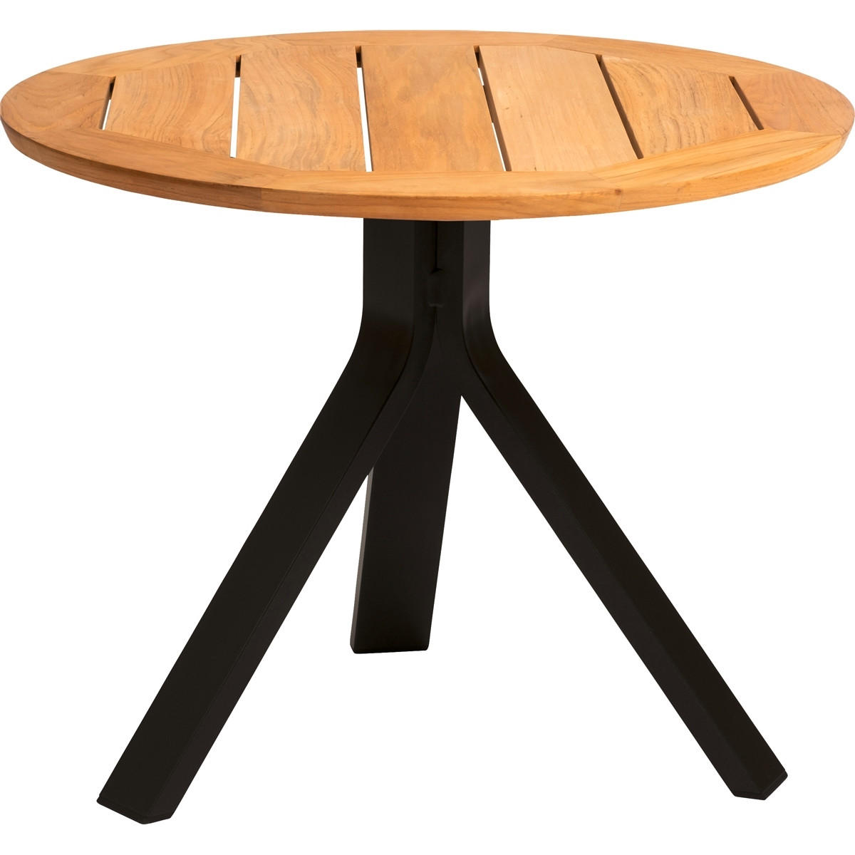 GARTENBEISTELLTISCH 55/55/43 cm Holz, Metall rund  - Schwarz/Teakfarben, LIFESTYLE, Holz/Metall (55/55/43cm) - Stern