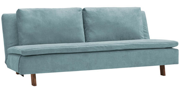 SCHLAFSOFA Flachgewebe Blau  - Blau/Eichefarben, KONVENTIONELL, Holz/Textil (205/85/98cm) - Carryhome