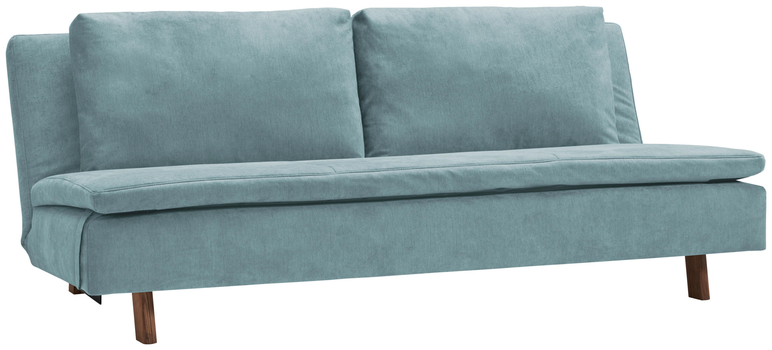 SCHLAFSOFA Flachgewebe Blau  - Blau/Eichefarben, KONVENTIONELL, Holz/Textil (205/85/98cm) - Carryhome