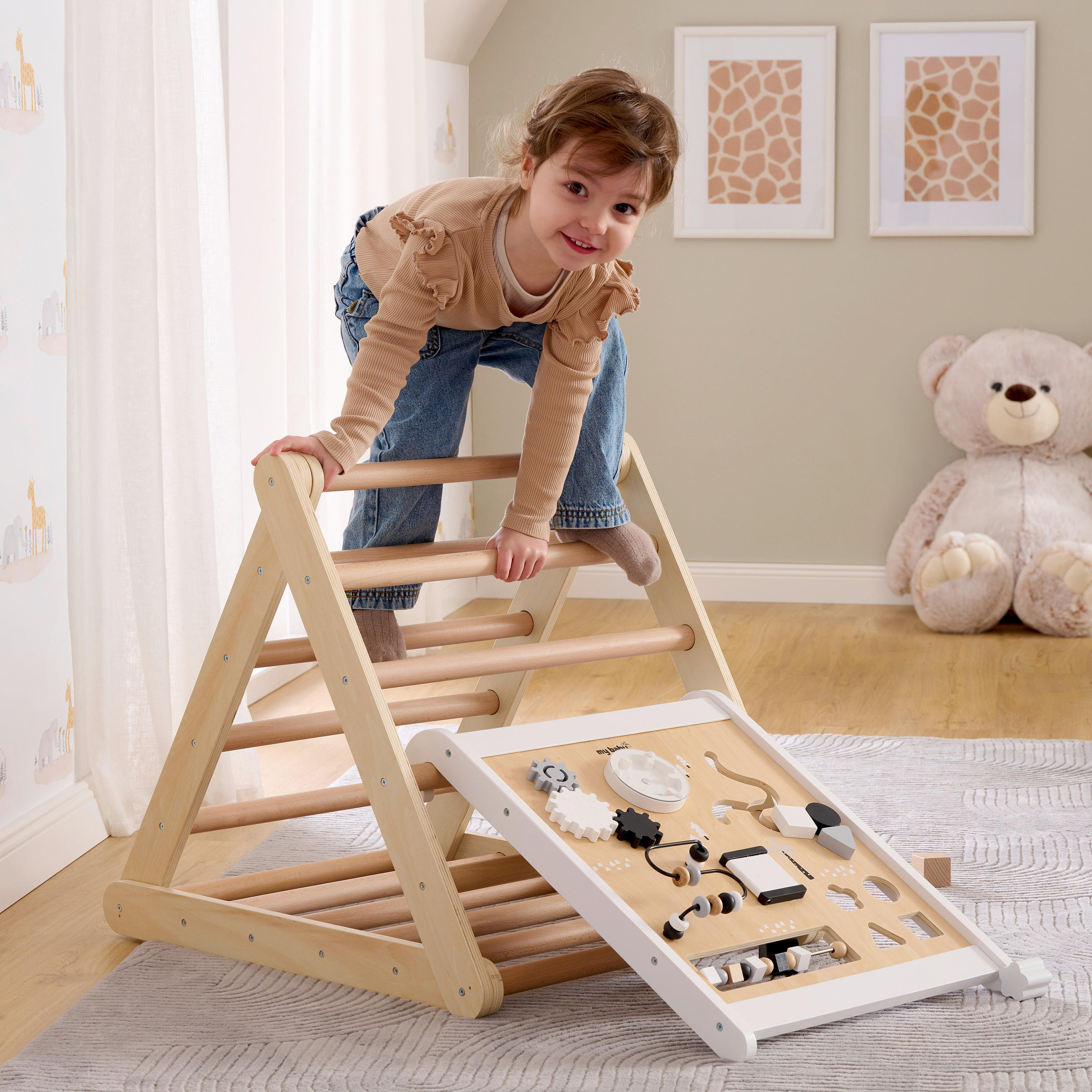MOTORIKSPIEL - Schwarz/Naturfarben, Trend, Holz/Kunststoff (52,2/62,2/54,7cm) - My Baby Lou